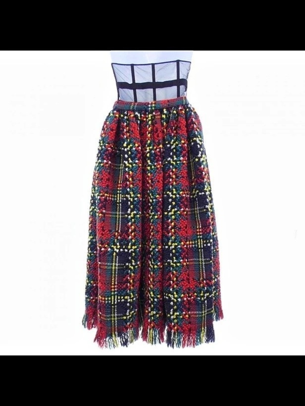 Christian Dior Plaid Maxi Skirt in Black & Red US 4 - Picture 3 of 6